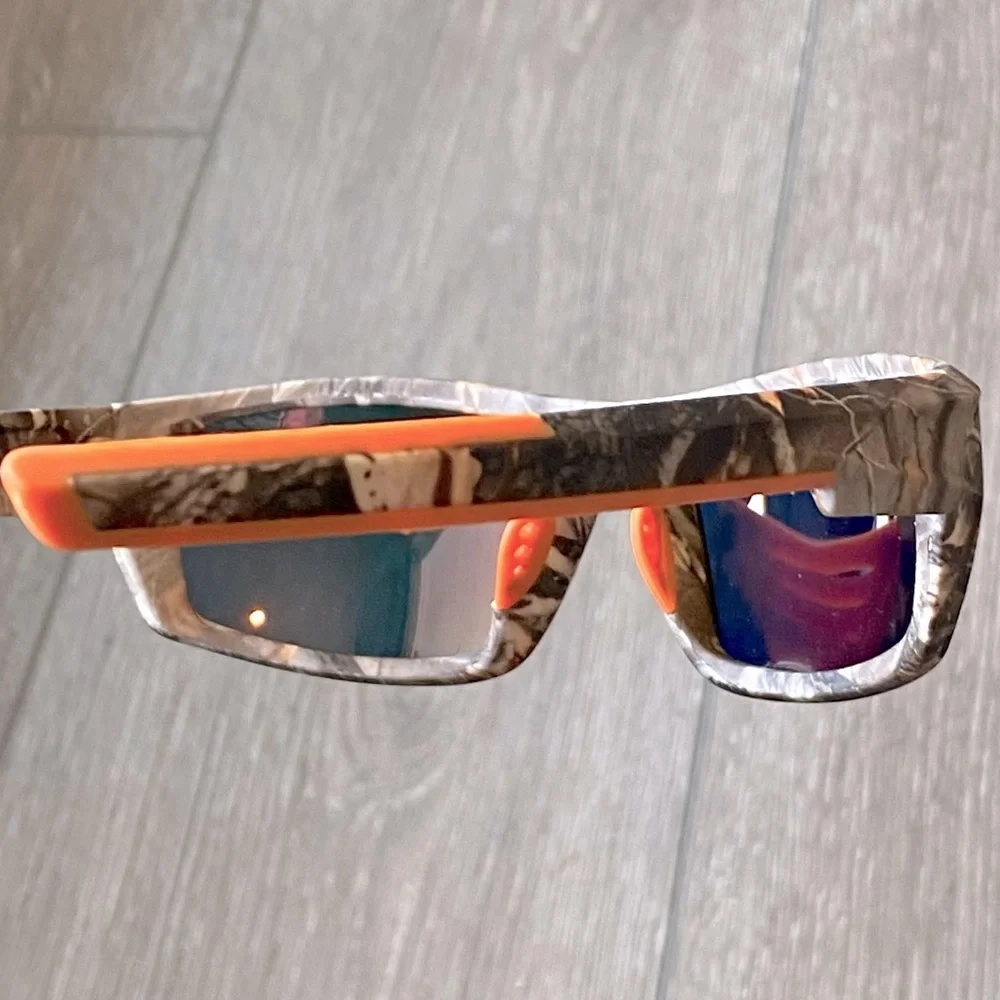 NEW! Polarized Sunglasses Wraparound Unisex 100% UV Protection Camo Orange Lens